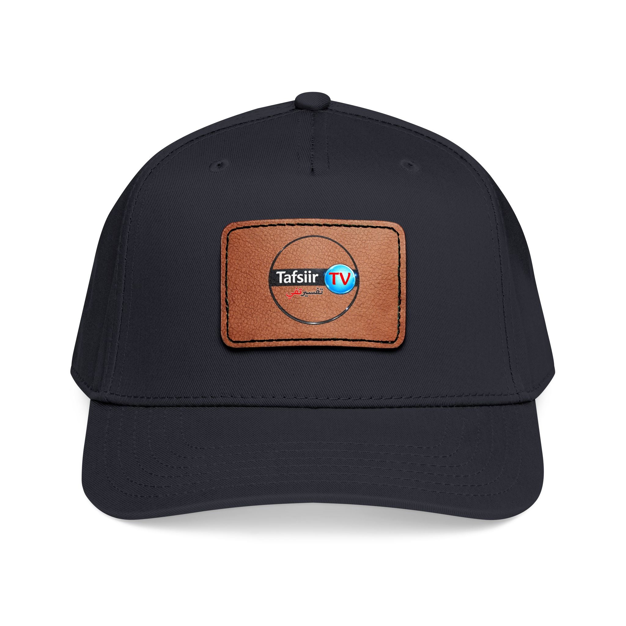 Leather Patch Baseball Cap — Tafsir TV Logo Mid-Profile Hat