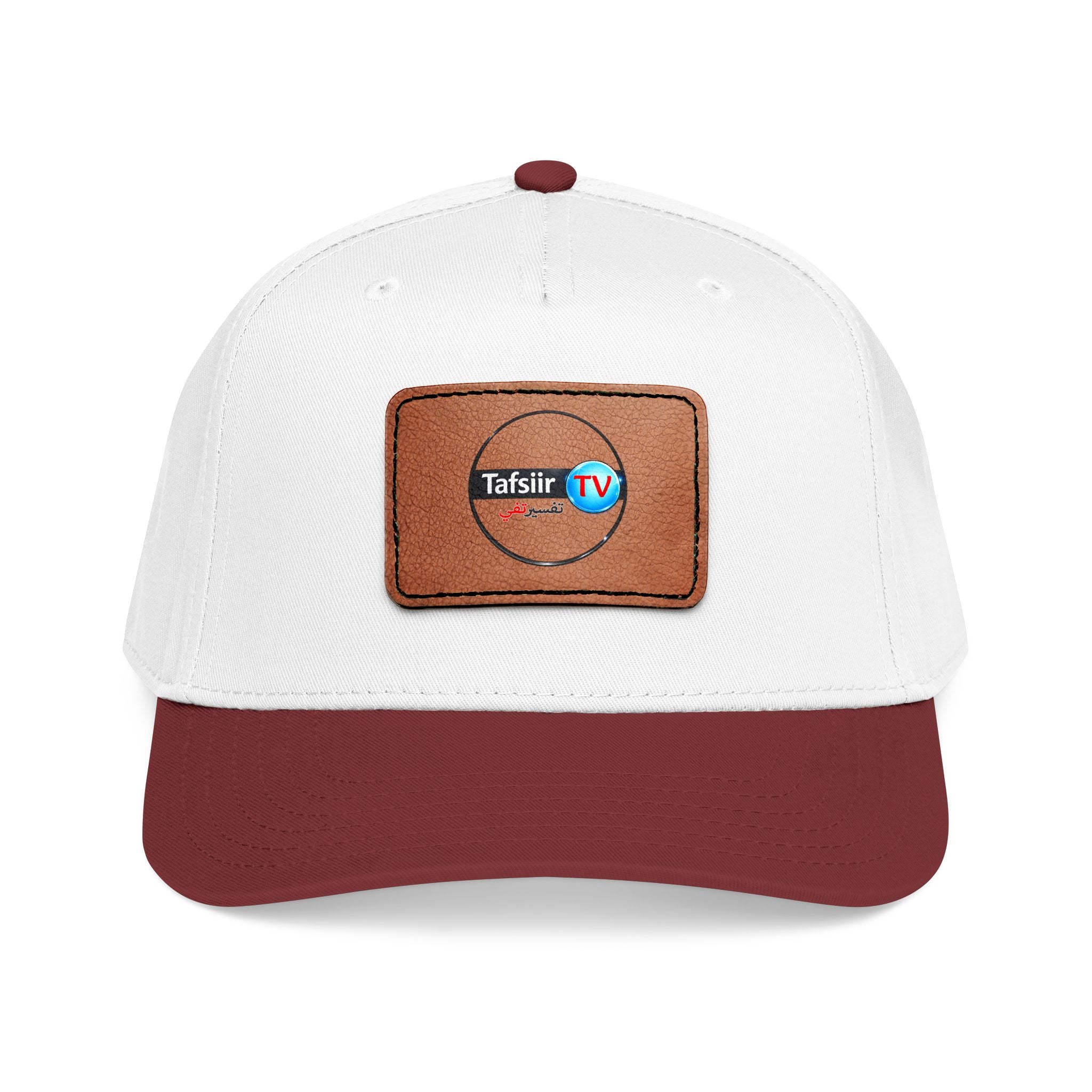 Leather Patch Baseball Cap — Tafsir TV Logo Mid-Profile Hat