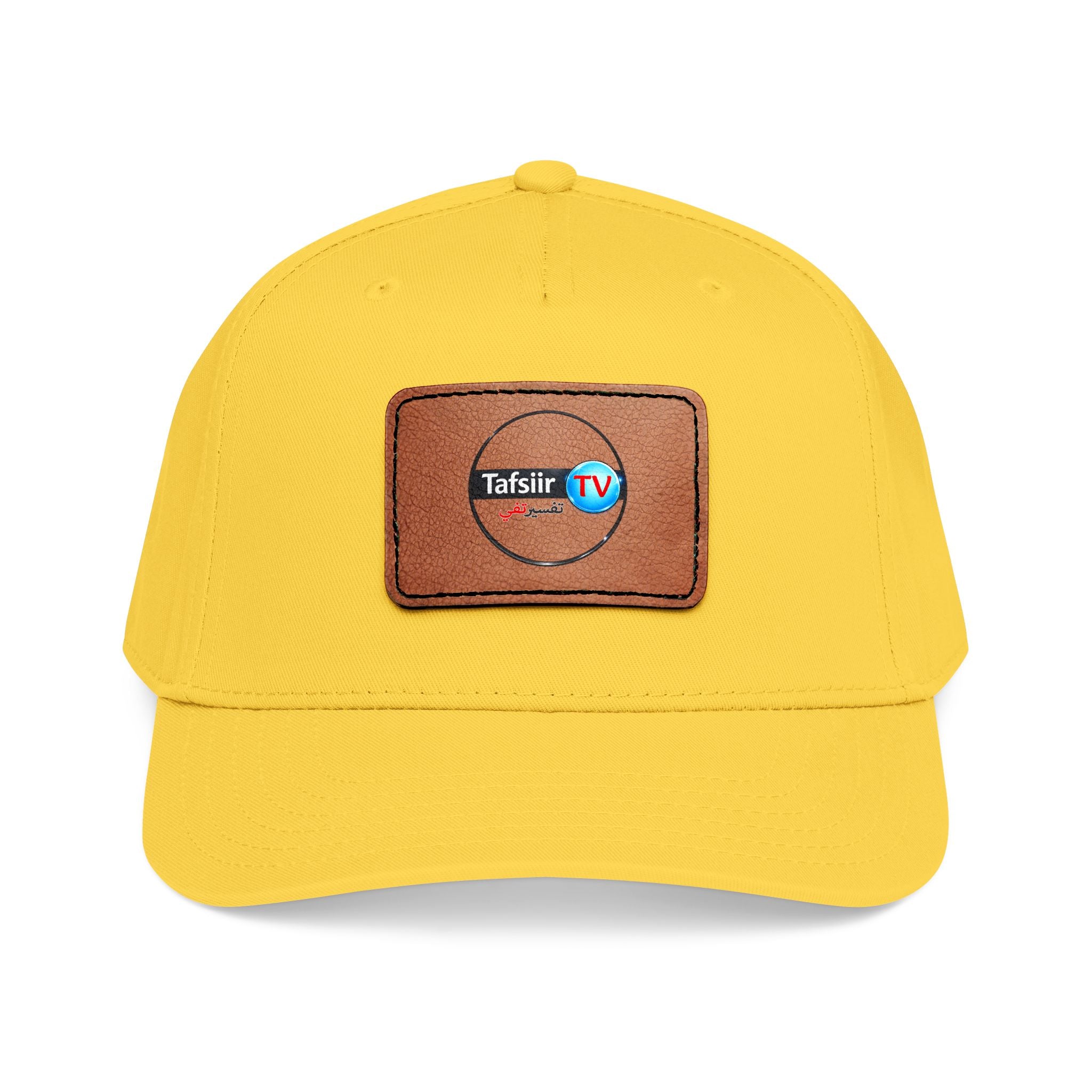 Leather Patch Baseball Cap — Tafsir TV Logo Mid-Profile Hat