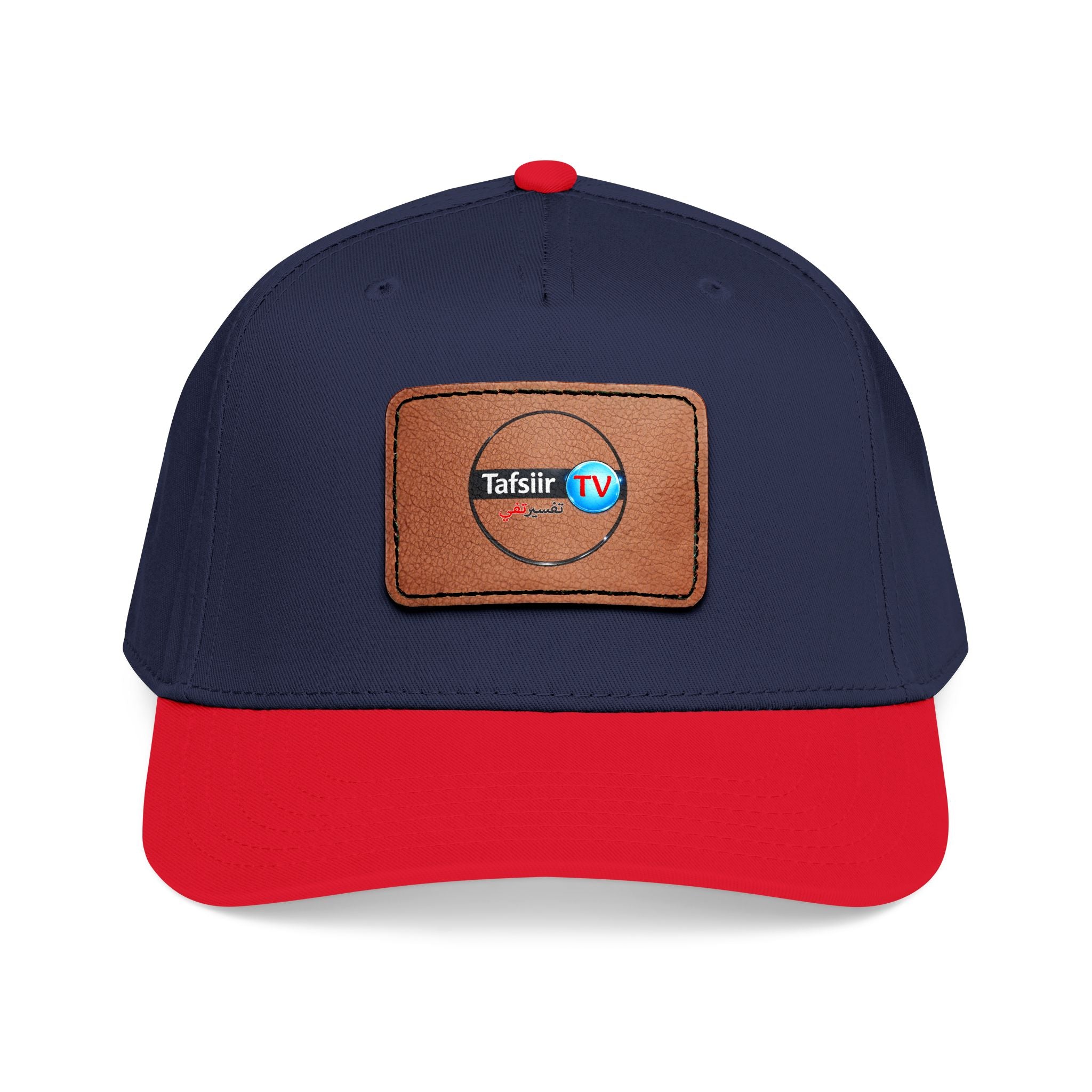Leather Patch Baseball Cap — Tafsir TV Logo Mid-Profile Hat