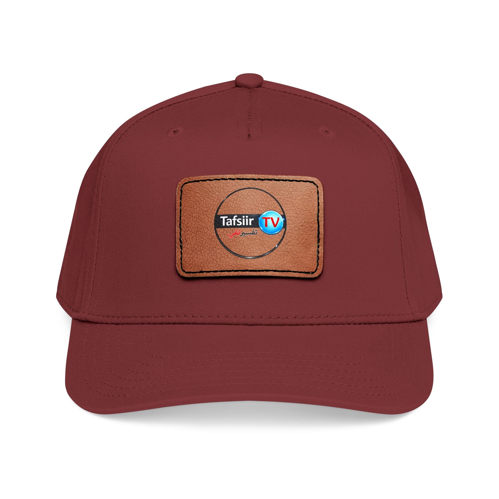 Leather Patch Baseball Cap — Tafsir TV Logo Mid-Profile Hat